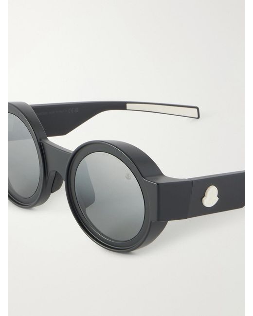 Moncler Black Round-Frame Acetate Sunglasses