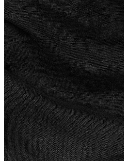 Mara Hoffman Black Enya One-Shoulder Ruched Hemp Maxi Dress
