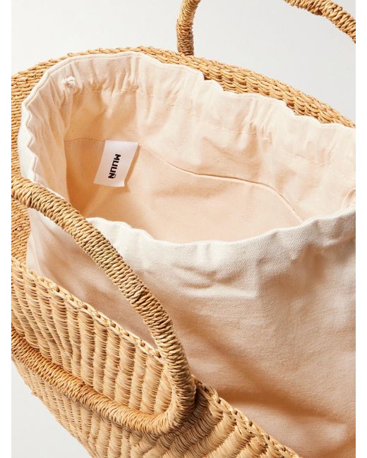 Muuñ Metallic Luna Woven Straw Tote