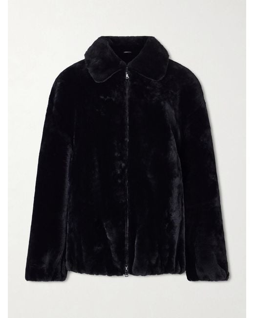 Nour Hammour Blue Shearling Jacket