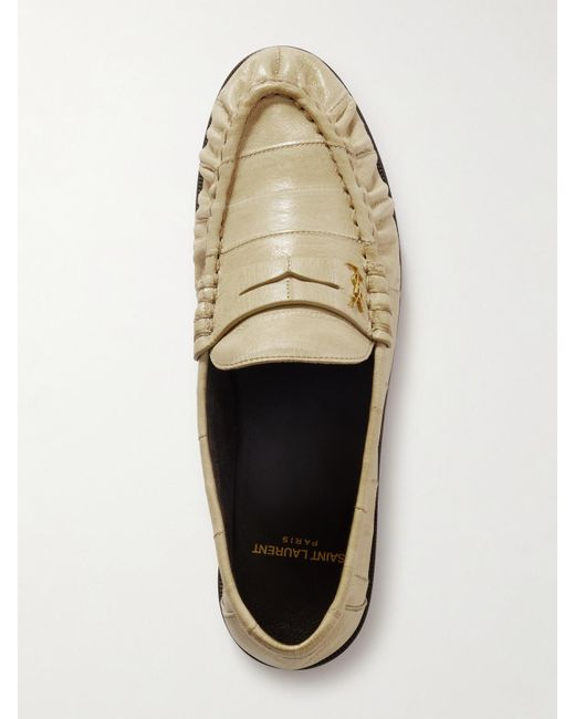 Saint Laurent White Le Loafer Leather Loafers