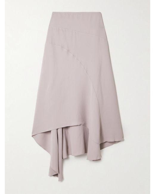 Victoria Beckham Pink Paneled Asymmetric Crepe Midi Skirt