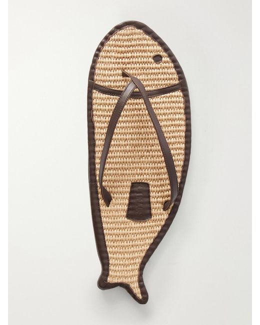 Staud Natural Fish Leather And Raffia Sandals