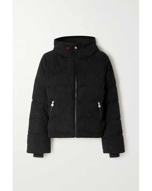 Perfect Moment Polar Flare Hooded Quilted Corduroy Down Ski Jacket in ...