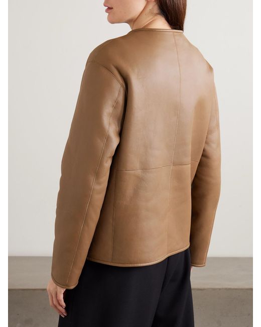 Arma Brown Lucine Reversible Leather And Shearling Jacket