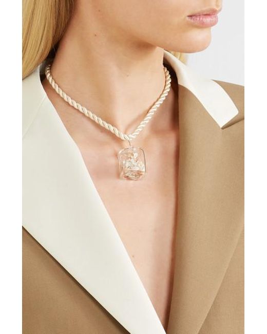 Maryam Nassir Zadeh Shell Cube Glass And Cord Necklace | Lyst