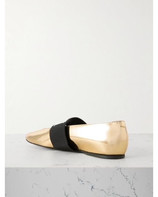 Ballerines En Cuir Effet Miroir À Logo Givenchy en coloris Metallic
