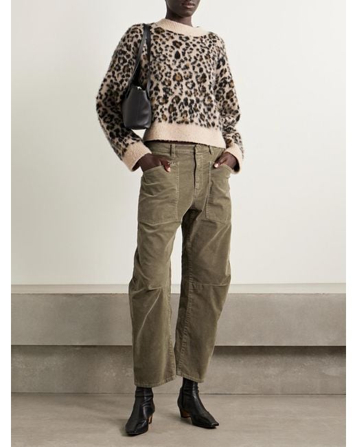 Nili Lotan Green Shon Cotton-Blend Corduroy Tapered Pants