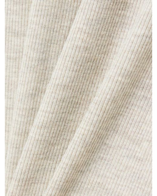 ÉTERNE Natural Maxikleid Aus Geripptem Stretch-Jersey Mit Rollkragen