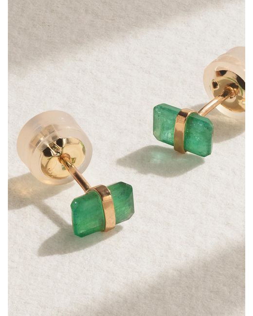 Melissa Joy Manning Green 14-Karat Recycled Emerald Earrings