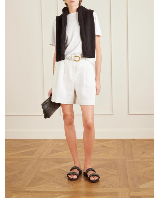 Brunello Cucinelli Brown Bead-Embellished Leather Sandals
