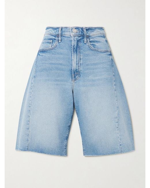 Mother Blue The Half Pipe Bermuda Fray Jeansshorts