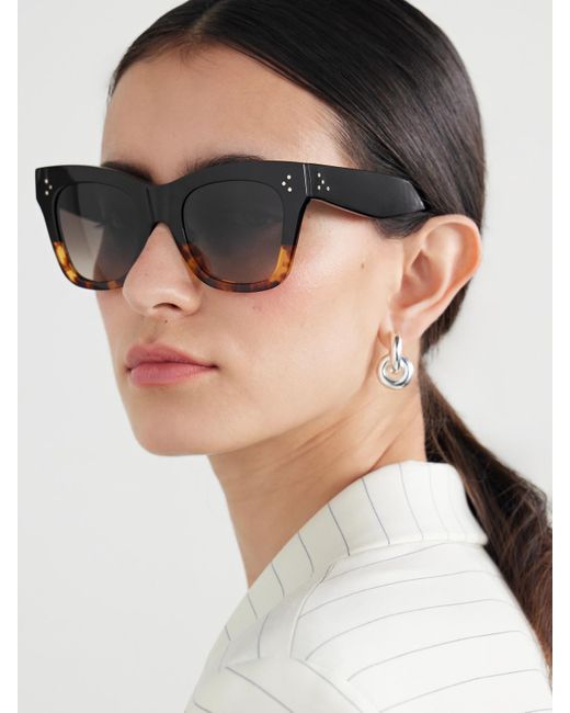 Céline Black Oversized Cat-Eye Acetate Sunglasses