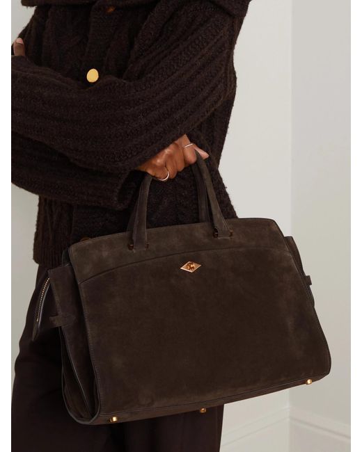 Metier Brown Private Eye Medium Suede Tote