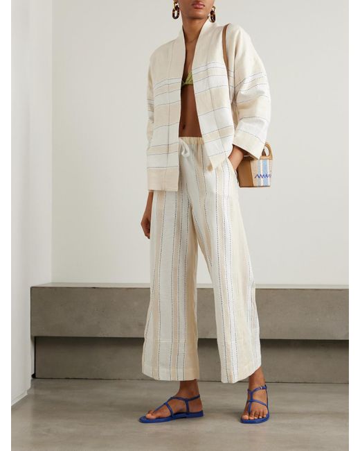 Lemlem Natural Terara Jacke Aus Einer Baumwollmischung Mit Streifen