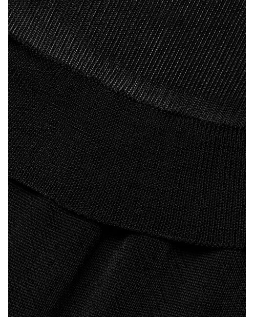 Khaite Black Fable Off-The-Shoulder Gathered Knitted Maxi Dress