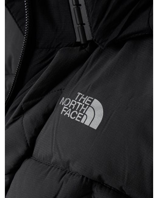 The North Face Black Printed Paneled Quilted Shell Hooded Down Jacket