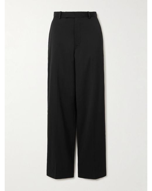 Rohe Black Wool And Mohair-Blend Crepe Straight-Leg Pants