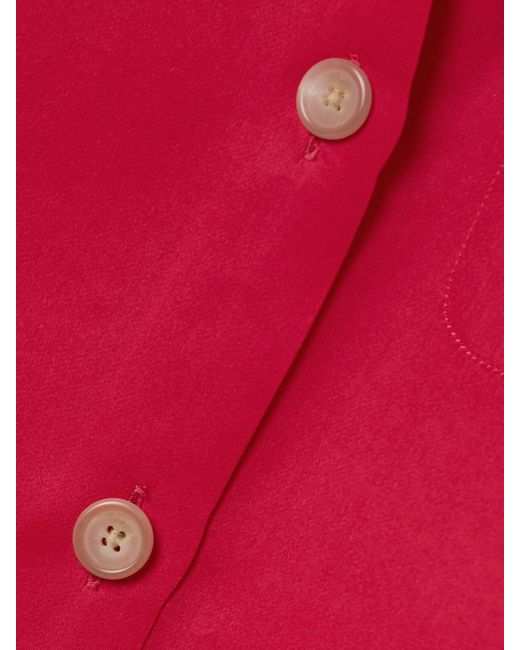 Khaite Red Keefe Silk-Organza Shirt