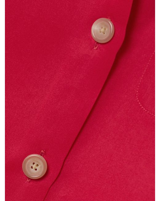 Khaite Red Keefe Silk-Organza Shirt