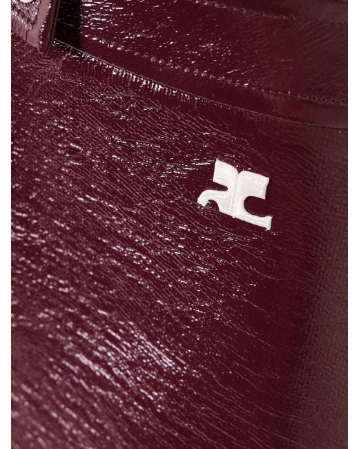 Courreges Purple Reedition Minirock Aus Einer Beschichteten Baumwollmischung Mit Applikation