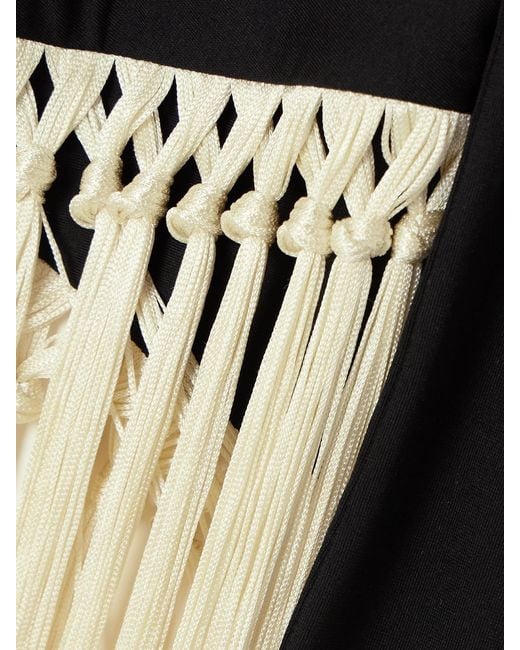 ‎Taller Marmo Black Mini Lido Set Aus Badeanzug Und Pareo Mit Fransen