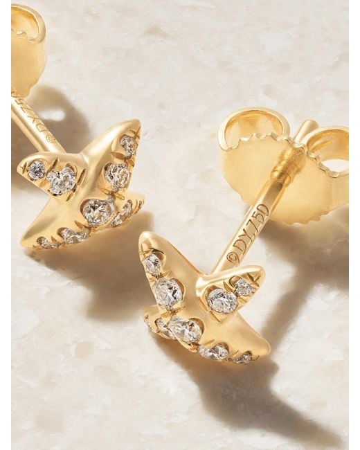 David Yurman Natural Crossover 18-Karat And Diamond Earrings