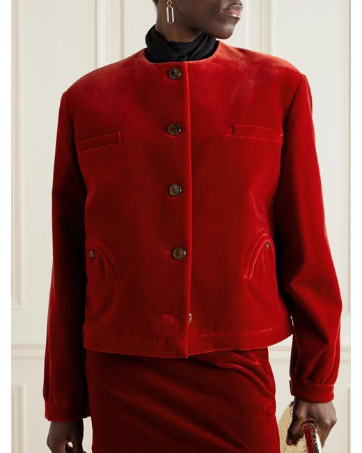 Blazé Milano Red Jealousy Cotton-Velvet Jacket