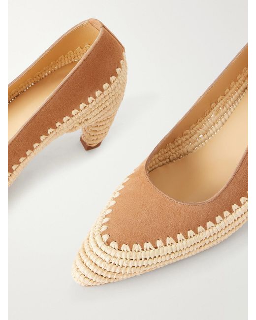 Gabriela Hearst Natural Peggy 50 Crocheted Suede Pumps