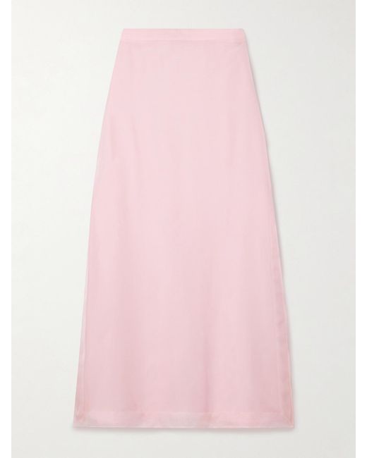 Altuzarra Pink Linnie Silk-Organza Maxi Skirt