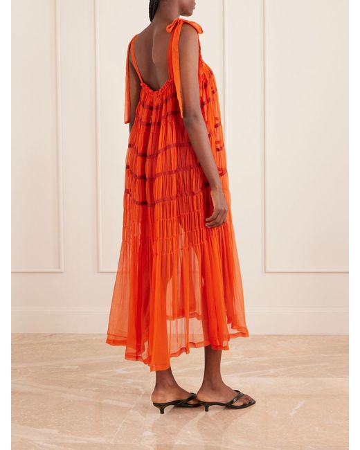 Alix Of Bohemia Red Emrys Ibis Chiffon Maxi Dress