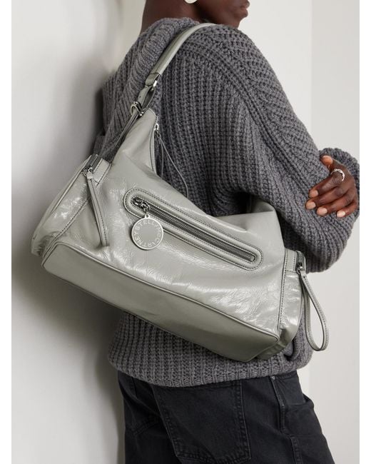 Stella McCartney Gray Dartmoor Schultertasche Mit Strukturiertem Finish