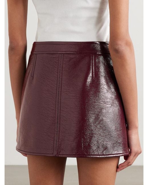 Courreges Purple Reedition Minirock Aus Einer Beschichteten Baumwollmischung Mit Applikation