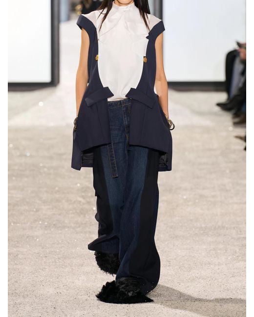 Sacai Canvas And Chiffon-Paneled Silk And Cotton-Blend Mini
