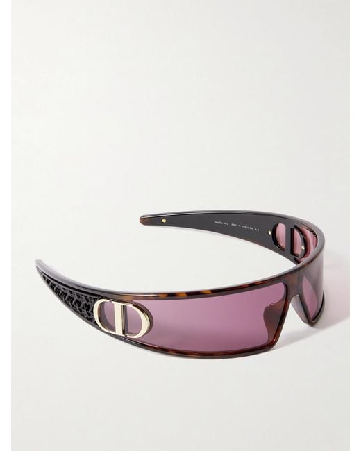 Dior Purple Verydior M1U Wrap-Around Tortoiseshell Acetate Sunglasses