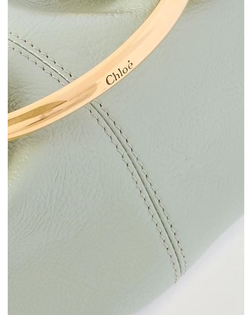Chloé Gray Bracelet Tasche Aus Strukturiertem Leder Mit Verzierungen