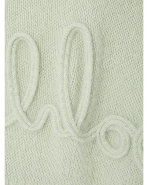 Chloé Green Pullover Aus Einer Mischung Aus Alpakawolle Und Seide Mit Stickerei