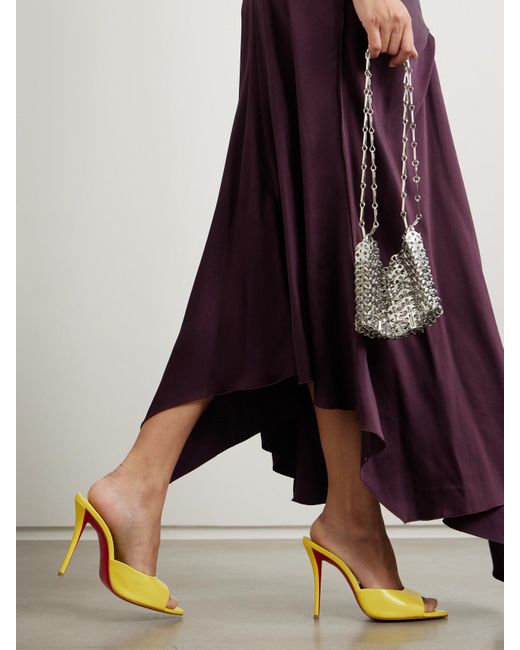 Christian Louboutin Yellow Miss Z 100 Leather Mules