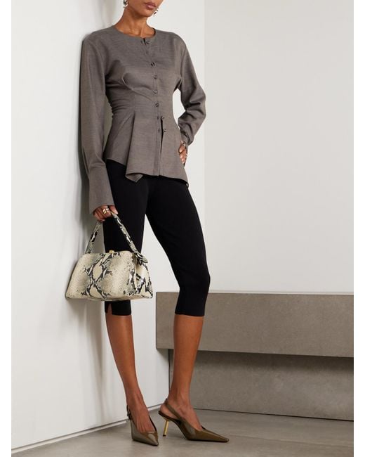 LIBEROWE Gray Lavinia Woven Peplum Blouse