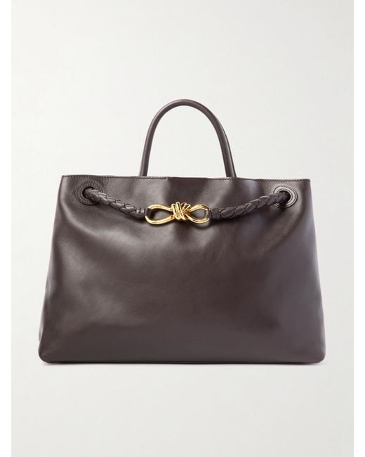 Bottega Veneta Gray Andiamo Mittelgroße Tote Aus Leder