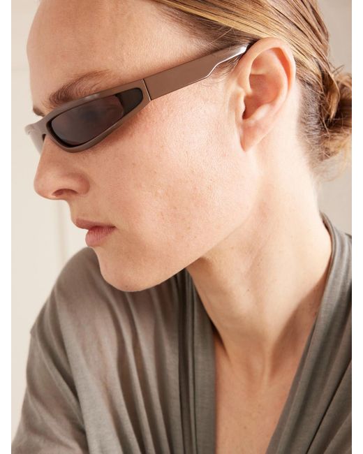 Rick Owens Brown Fog Rectangle-Frame Sunglasses