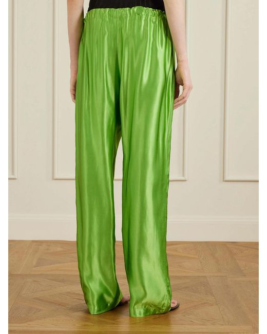 Khaite Green Rohen Satin Pants