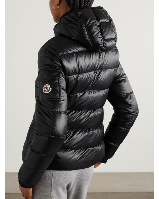 Moncler Black Gles Hooded Quilted Shell Down Jacket