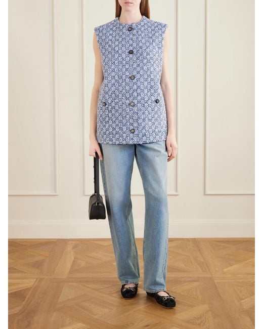 Gucci Blue Tweed Vest