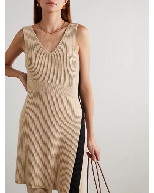 Loewe Multicolor Backless Ribbed Wool Tunic