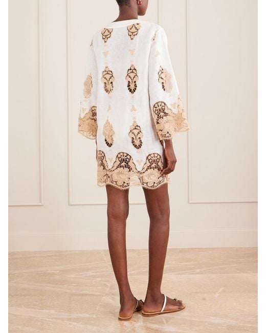 Miguelina Natural Sonnet Broderie Anglaise Linen Coverup