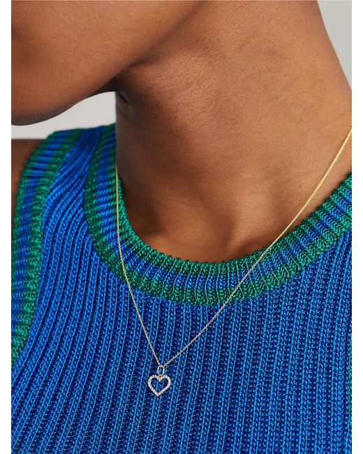 Sydney Evan Natural Open Heart 14-Karat Diamond Necklace