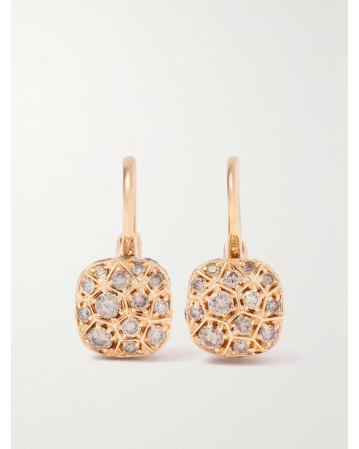 Pomellato Natural Nudo Petit 18-Karat Rose And Diamond Earrings