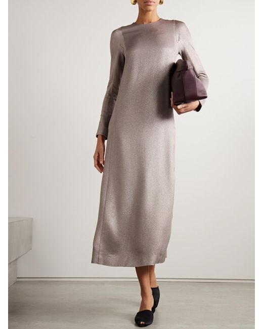 FFORME Gray Iris Metallic Cloqué Maxi Dress