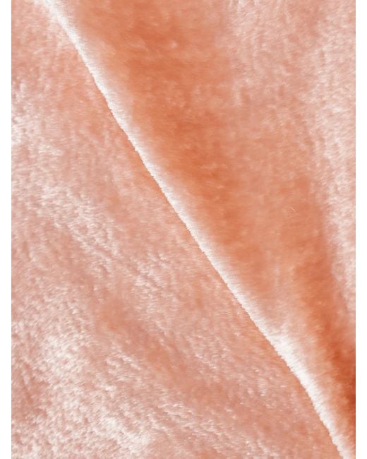 Staud Pink Tina Open-Back Ruched Velvet Gown